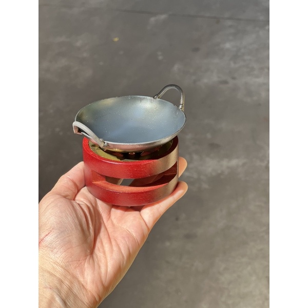 Bếp nến - Bếp nấu ăn mini - Hinh tròn mặt kim loại hoa văn