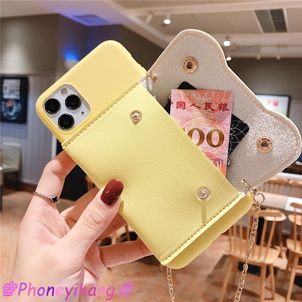 OPPO Reno 5 Reno5 Pro A54 A94 A15 A93 Reno 4F A53 A33 2020 A52 A72 A92 A12 Reno 4 Reno5 Pro A5 A9 2020 A8 A31 2020 A91 A92 A52 Portable Small Card Bag Chain Phone Case