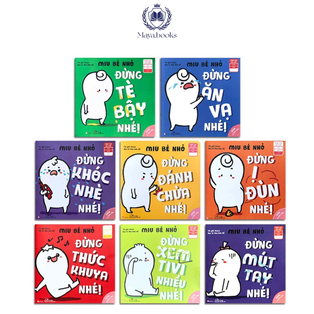 Sách - Bộ 8 cuốn Ehon Kỹ năng sống Miu Bé Nhỏ phần 1 - Dành cho trẻ từ 1 đến 6 tuổi