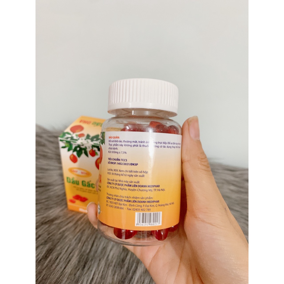 Viên dầu gấc DHA 400 chiết xuất từ tinh dầu gấc giúp sáng mắt đẹp da