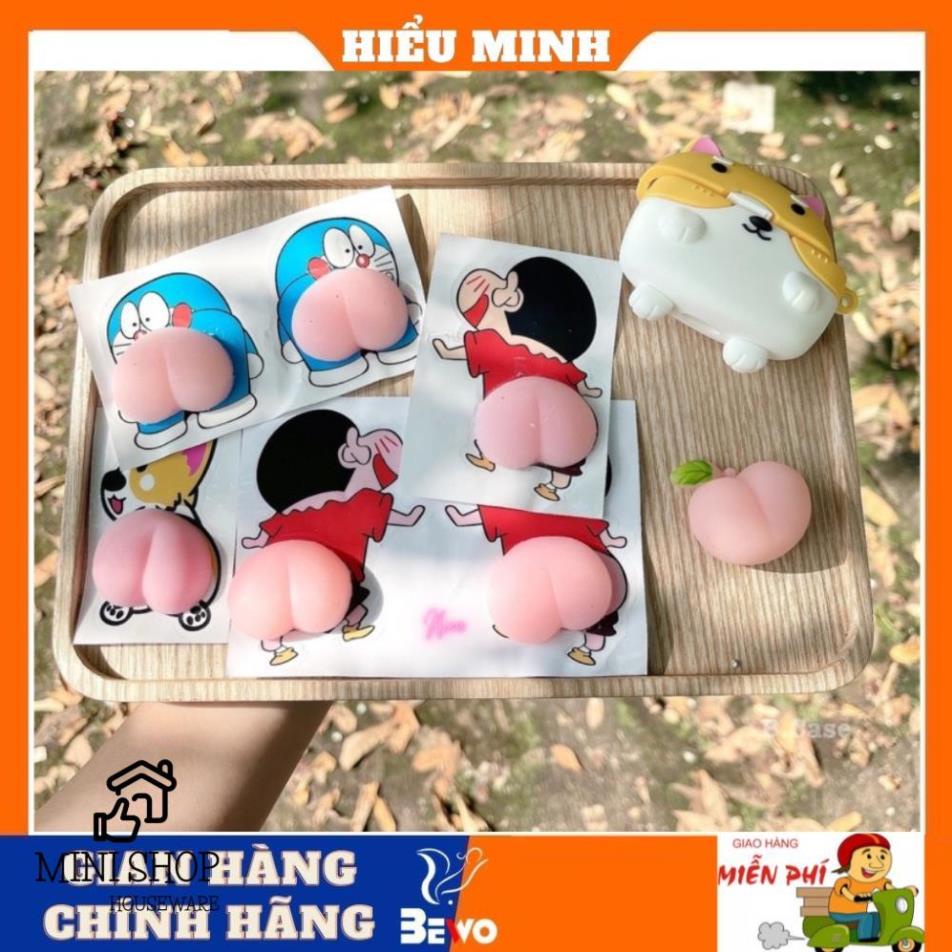 Dán Mông Đào ĐôRÊMON Silicon Siêu Cute Dán Ốp Điện Thoại Chặn Cửa Chống Va Đập Otô