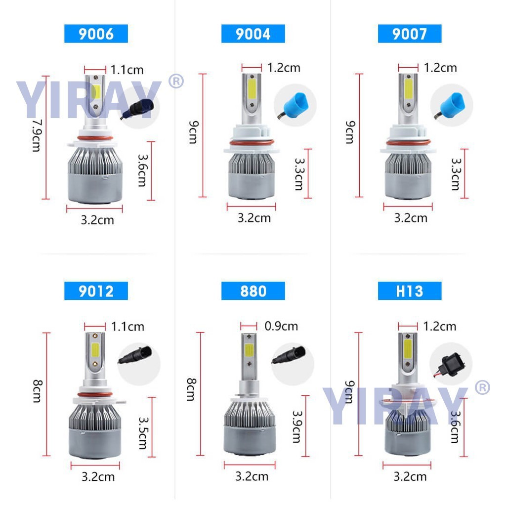 Bóng Đèn LED C6 Headlight, Đèn Pha Ô Tô C6 Chân 9005 9006 H1 H4 H7 H11