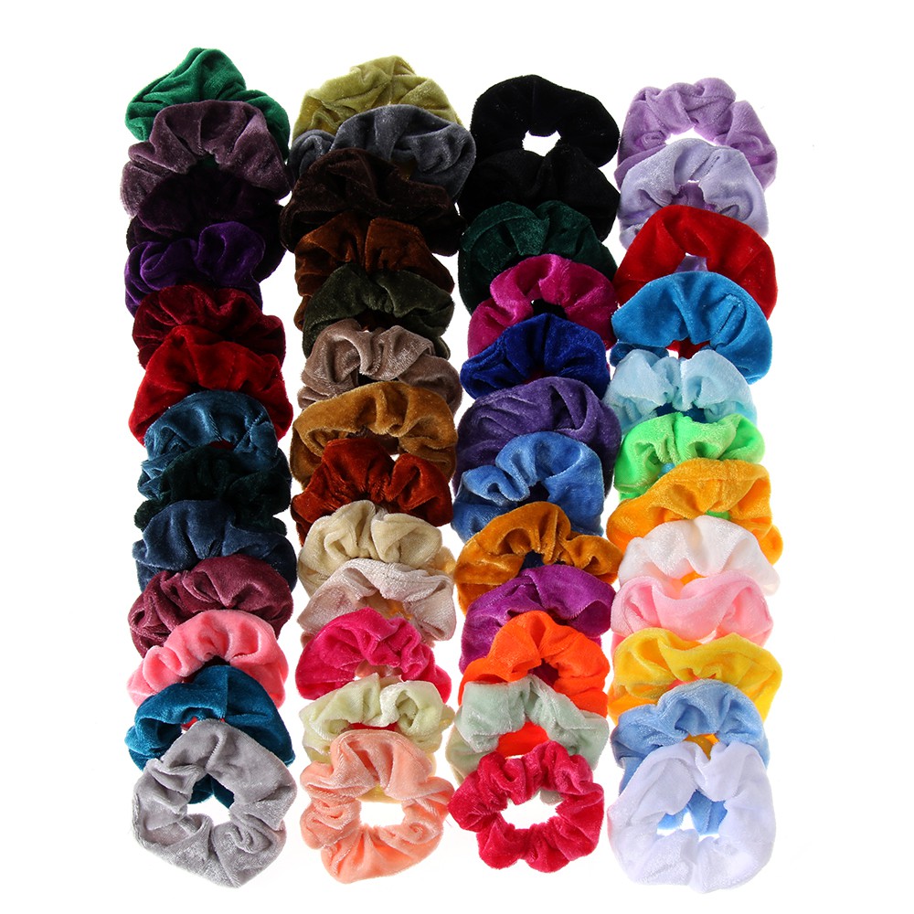 🎉ONLY🎉 6/12/18/24/38/50/Pcs Great Gift Elastic Hair Bands Rubber Ties Scrunchy Hair Ties Ropes Velvet Hair Scrunchies Hair Accessories Christmas Headwear for Women Girls Ponytail Holder