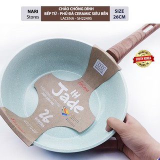 Chảo chống dính sâu lòng đun từ 26cm Seshin SH22495, chống rơi vỡ,móp méo, phủ Ceramic xanh đá, nhập khẩu Hàn Quốc