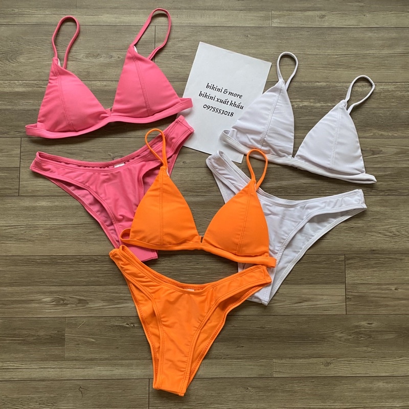 [BKN704] &lt;ÂU&gt; SET BIKINI BASIC HỒNG NEON/CAM NEON/TRẮNG