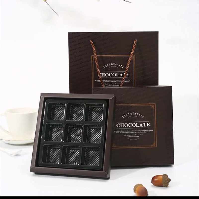 Hộp đựng nama socola, 12 viên tron,hộp 9 viên