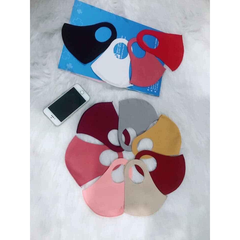 Set 5 Khẩu trang Su (Thun Poly 2 da) cao cấp theo màu | BigBuy360 - bigbuy360.vn