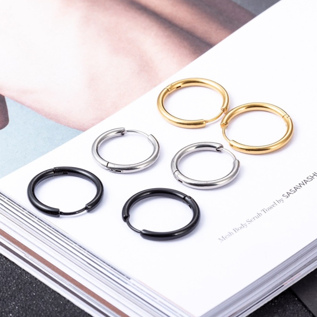 Khuyên tai nam nữ đẹp, thời trang phong cách cá tính, thép titan siêu bền, không gỉ, không dị ứng