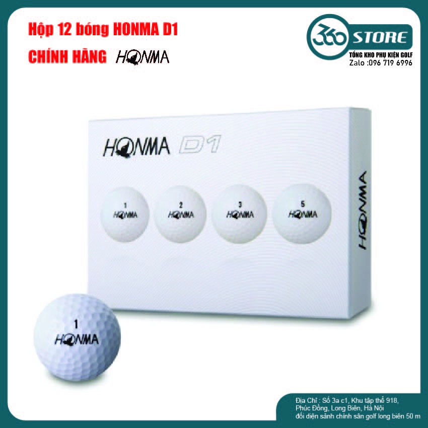Bóng chơi golf Honma 3 Lớp [Chính Hãng] -  Banh Gôn (Golf) Honma D1 2022. - 360 STORE