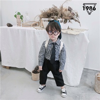 Áo sơ mi kẻ karo cho bé