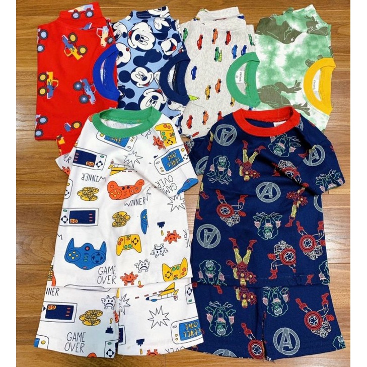 Bộ bé trai cộc tay size nhí 9-20kg cotton xuất Nhật đẹp mát
