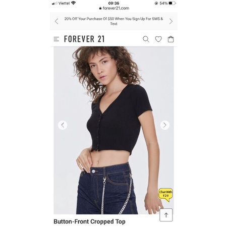 Set thun F21 áo cài nút và short | BigBuy360 - bigbuy360.vn