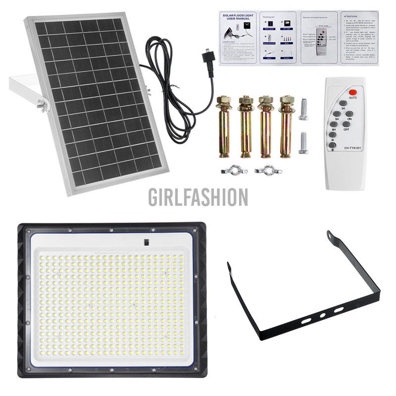 LED Solar Flood Light Waterproof Security Wall Street Lamp Outdoor Garden