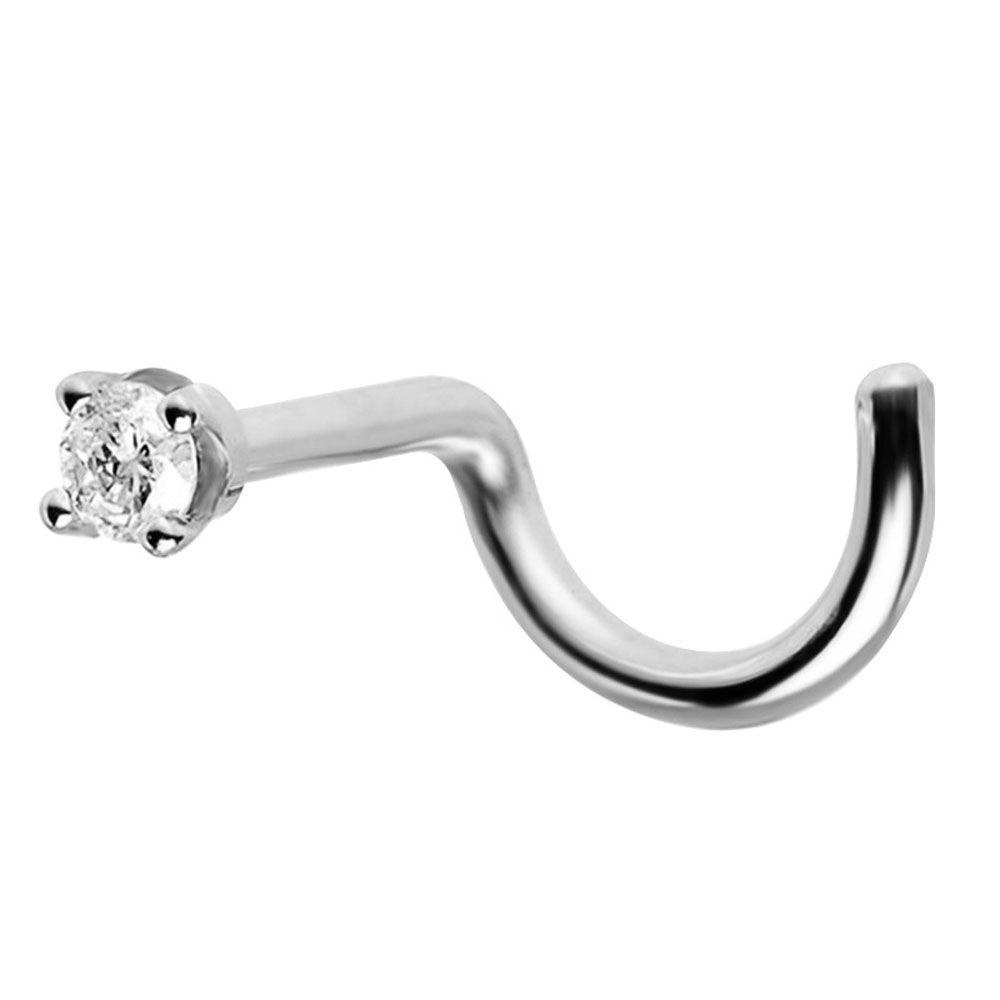 Bộ 5 Khuyên Xỏ Mũi Thép Không Gỉ Đính Đá Zircon Nhỏ Thời Trang