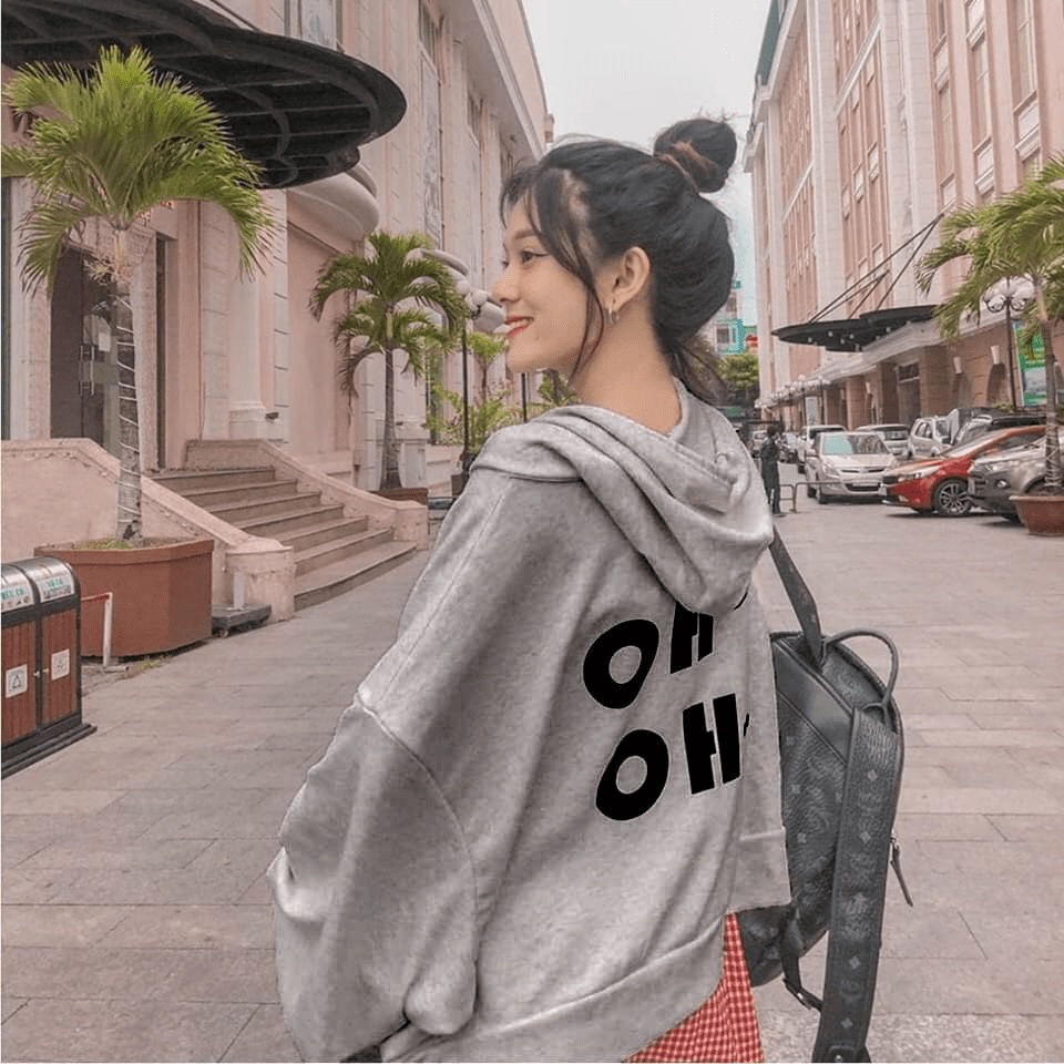 Áo Khoác Hoodie Nỉ xám chì in chữ HO TP [NewUnisex]