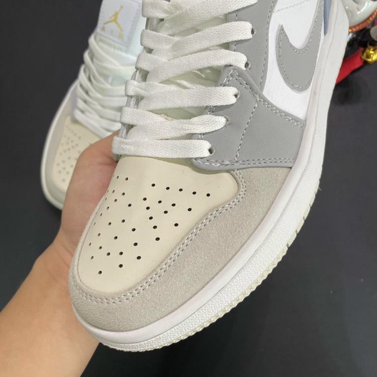 Giày thể thao Jordan 1 xám xanh Paris  Giày sneaker jd1 Xám Thấp nam nữ dễ phối đồ