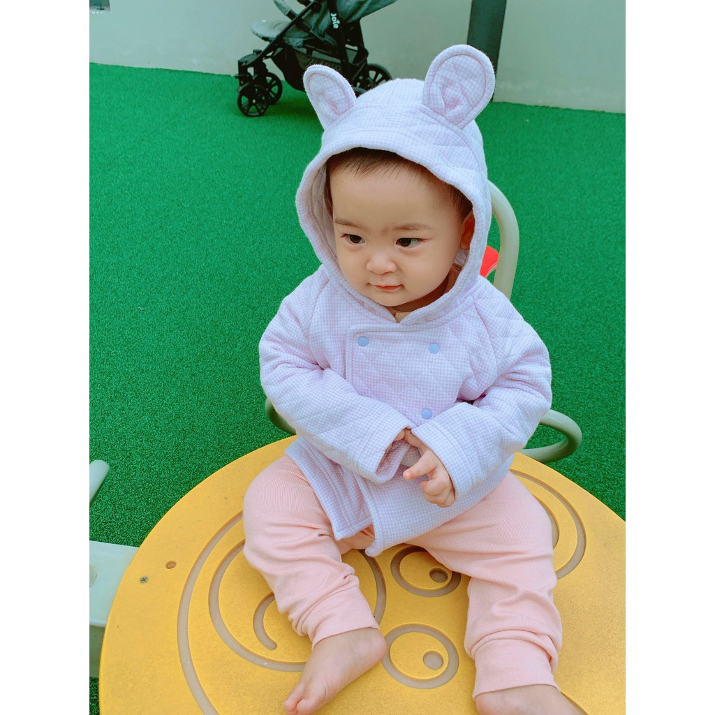 Nous áo khoác mũ gấu