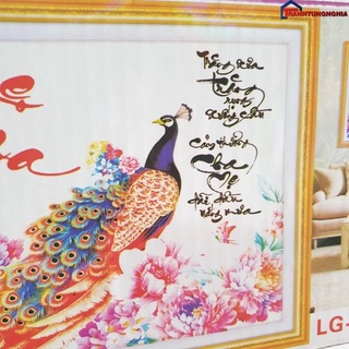 Tranh đính đá cha mẹ 75cm x 50cm