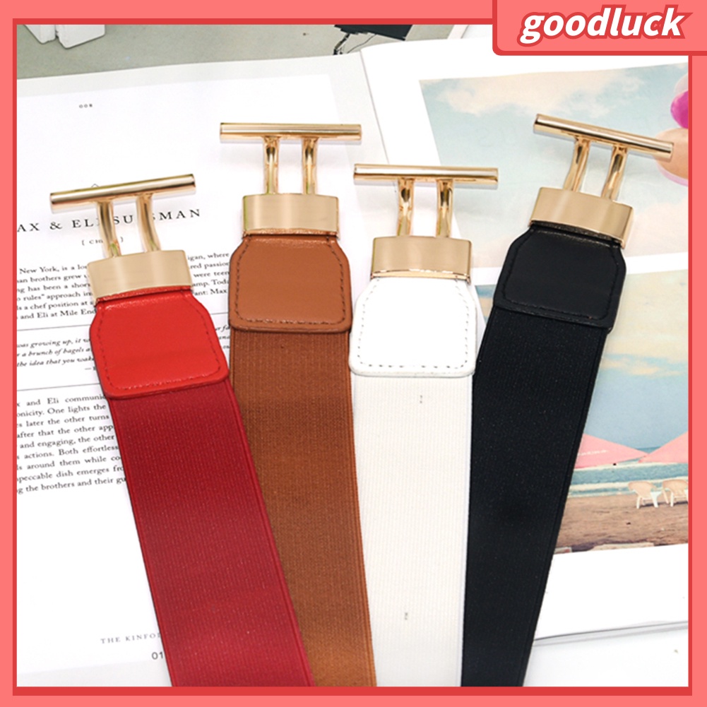 Thắt lưng da PU phối khóa kim loại hình tròn thời trang dành cho nữ