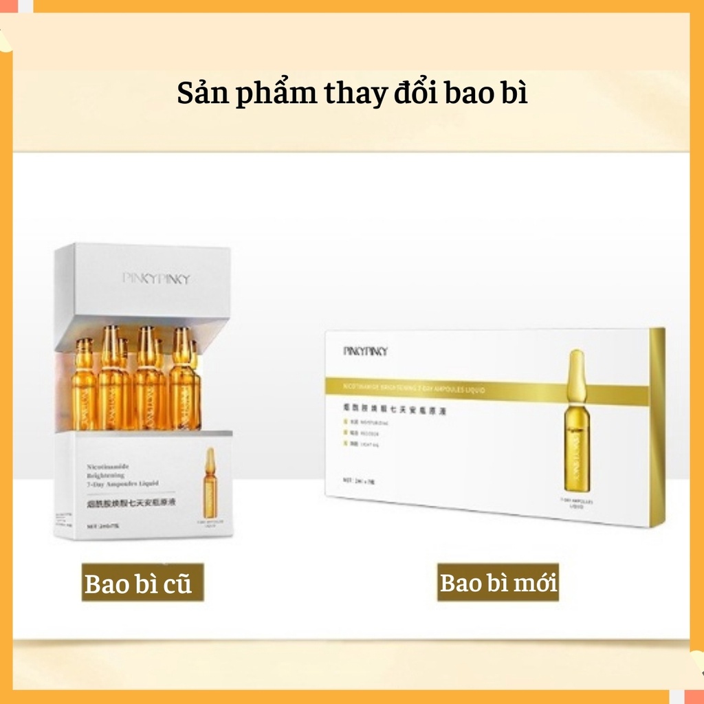 Serum Trắng Da Serum Dưỡng Ẩm PinkyPinky Nội Địa Trung Chống Lão Hóa Se Khít Lỗ Chân Lông – Set 7 Ống 2ml