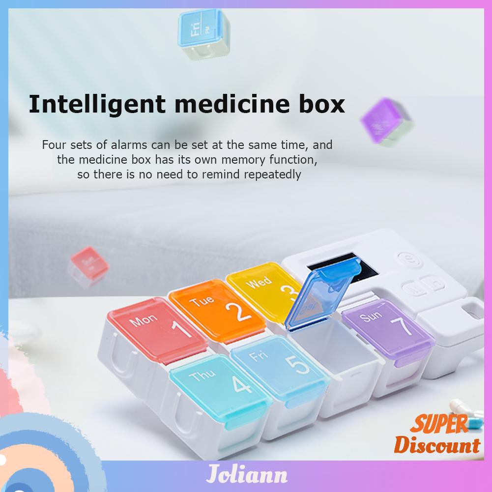 Smart 7-Day Pill Organizer Timing Reminder Medicine Storage Weekly Drug Box