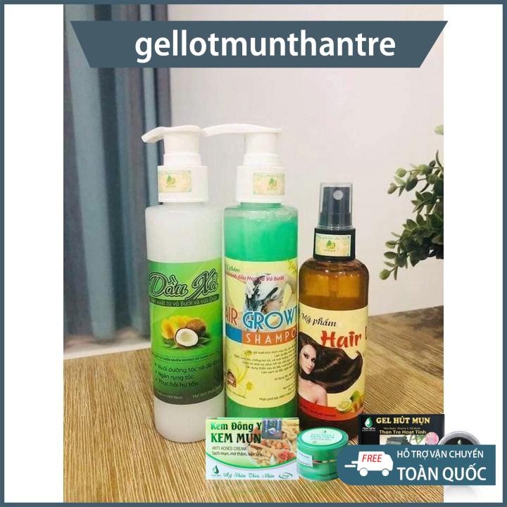 (combo 3) chăm sóc tóc xịt tinh dầu bưởi hair lotion,dầu gội xả bưởi mọc tóc,kích thích tóc mọc nhanh