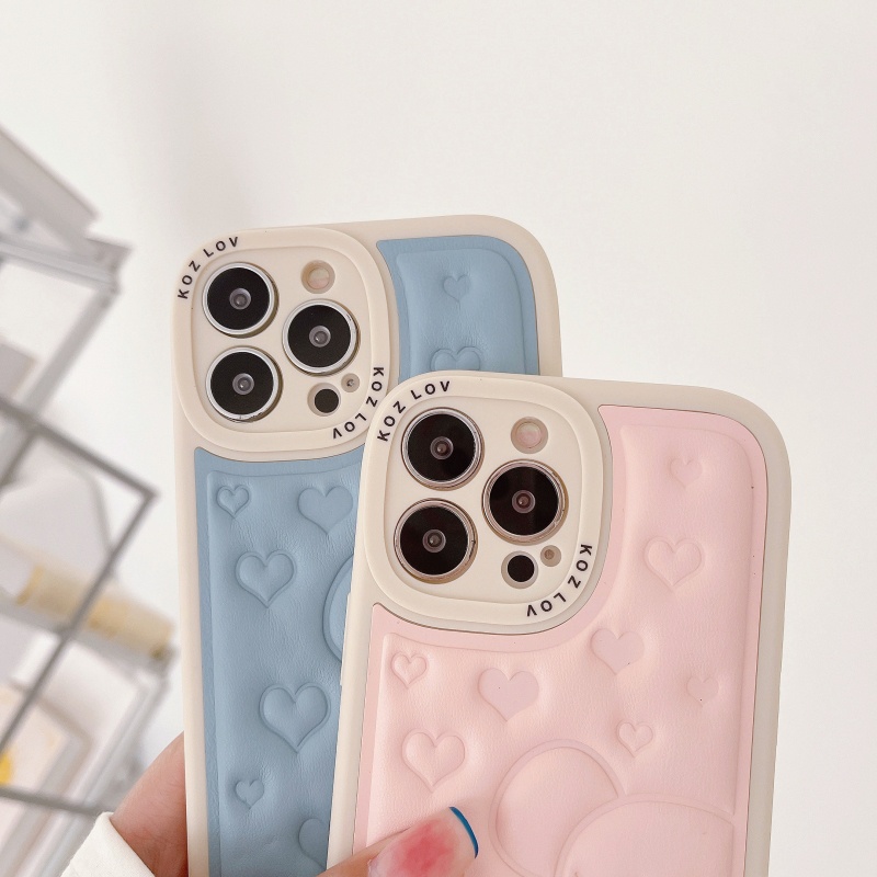 Ốp Điện Thoại Da Silicon Mềm Dập Nổi Hình Gấu Chống Sốc Thời Trang Cho iPhone 13 12 11 Pro Max XS XR X 8 7 Plus + SE 2020