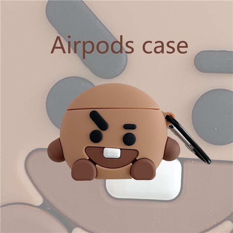 Dễ Thương Vỏ Bảo Vệ Hộp Sạc Tai Nghe bluetooth airpods 1 / 2 Bằng Silicon Mềm Chống Rơi Hình Bánh Quy Hoạt Hình bts Đáng Yêu Kèm Móc