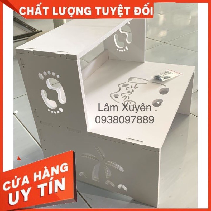 Kệ gác chân♦️GIÁ RẺ♦️có hộc đựng máy hơ gel, nhỏ gọn dễ lắp ráp, họa tiết sang trọng để vừa máy hơ gel loại 2 bàn tay