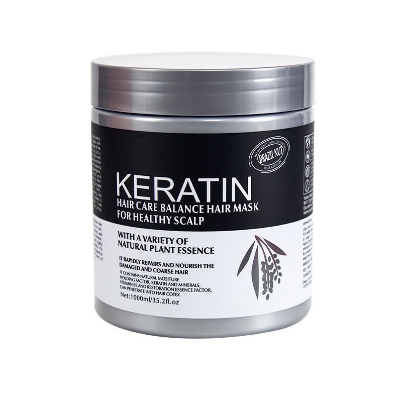 Kem Ủ Tóc KERATIN COLLAGEN 1000ML LAVENDER BRAZIL NUT - Ủ Hấp Tóc Cung Cấp Dưỡng Chất KERATIN