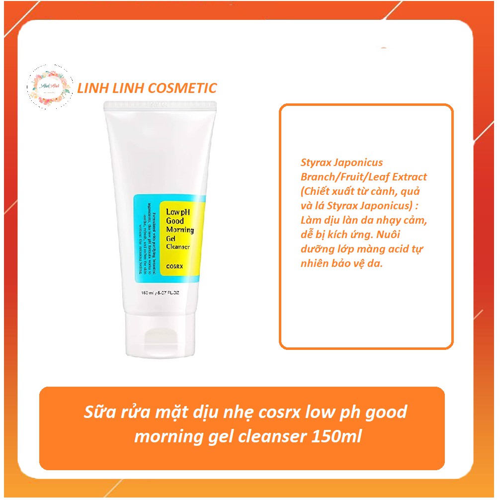 Sữa Rửa Mặt Cosrx Low pH Morning Gel Cleanser 150ml