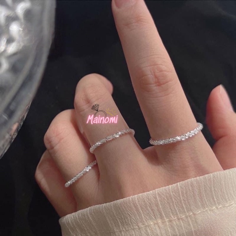 Nhẫn Bạc Nữ, Siêu phẩm mới về hàng, dây xù bạc thiết kế thành nhẫn, nhẹ nhàng thanh toát sang xịn Mainomi Shop Bạc Xinh