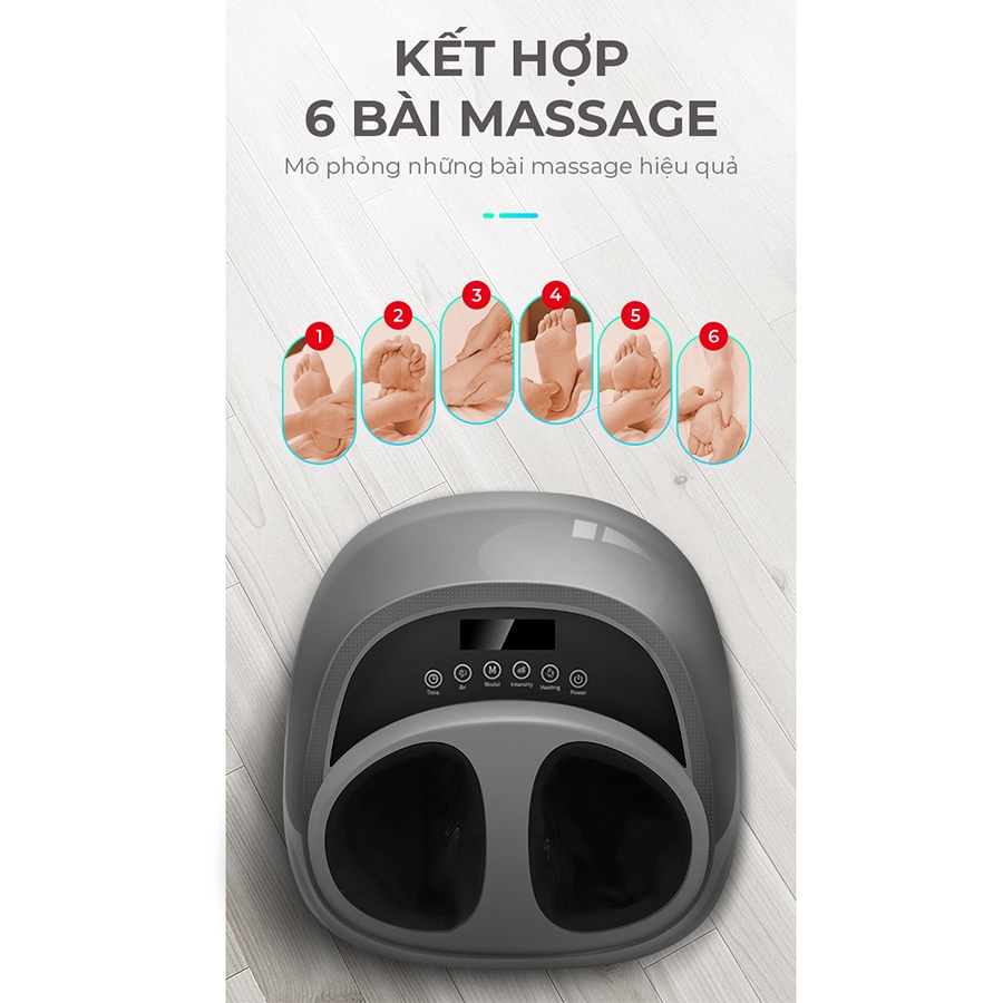 Máy massage chân VISPO VP-C21 chính hãng, Massage 360 độ kết hợp với túi khí, sưởi ấm bấm huyệt lòng bàn chân