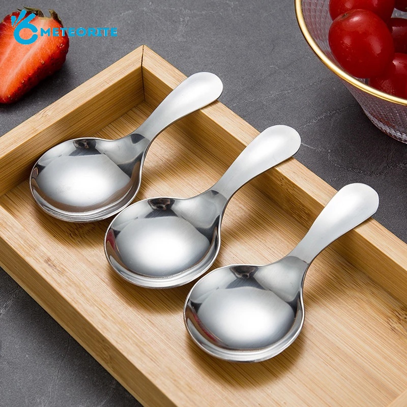 Muỗng Cà Phê Mini Tay Cầm Ngắn Bằng Thép Không Gỉ Dễ Thương Cho Trẻ Em