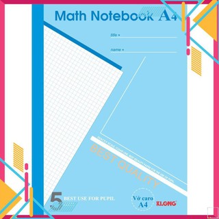 Vở caro Klong (5*5) 200tr 70/92 Math Notebook; MS: 298,-Thiên Long TL079-Đen