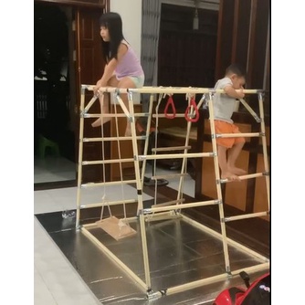 Xà đu đa năng - Khung vận động hình thang Wood Active 3 🤾𝐁𝐇 𝟏𝟐 𝐓𝐇𝐀́𝐍𝐆🤾 siêu vận động cho bé, tăng chiều cao, IQ