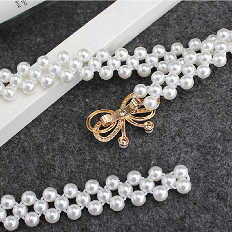 Women Skinny Pearl Chain Waist Dress Belt Strap Waistband (8 styles)