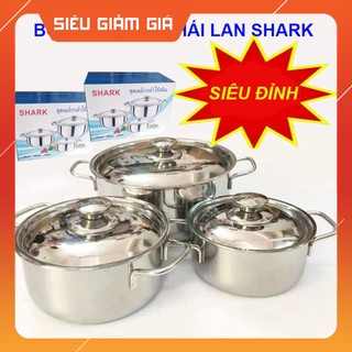Bộ 3 nồi Inox cao cấp Shark Thái Lan