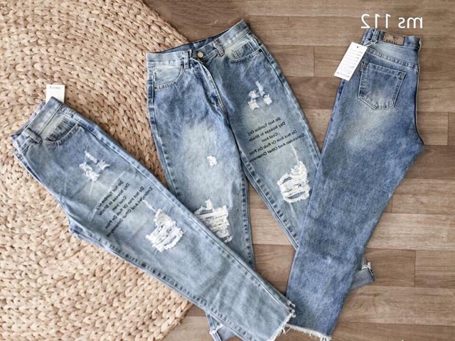 Quần Baggy Jean in chữ (100% ảnh thật)