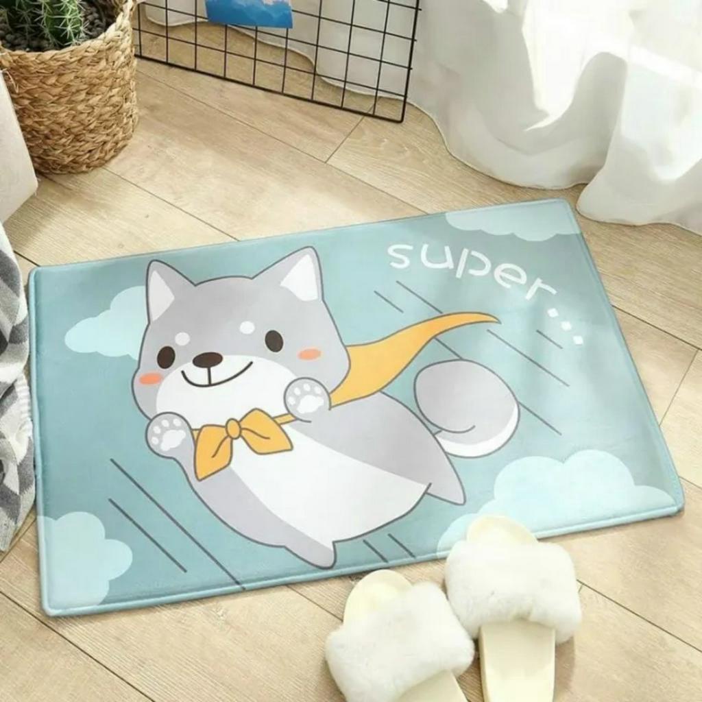 Thảm chùi chân hình thú Thảm Lau Chân Hình Thú Ngộ Nghĩnh in 3d Chống Trơn Trượt 40x60cm