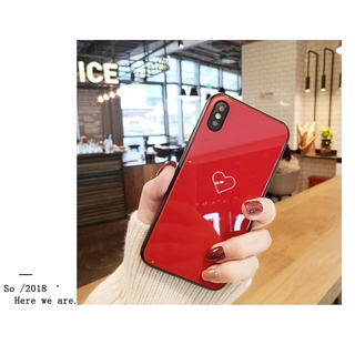 Ốp lưng IPHONE kính cường lực cao cấp TIM ĐỎ