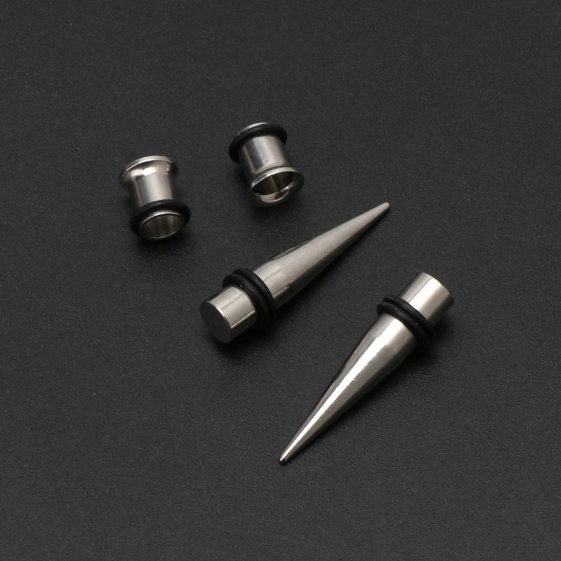 Bộ Khuyên Nong Tai 7mm Bằng Thép Không Gỉ Với 2 Vòng Thép Không Gỉ