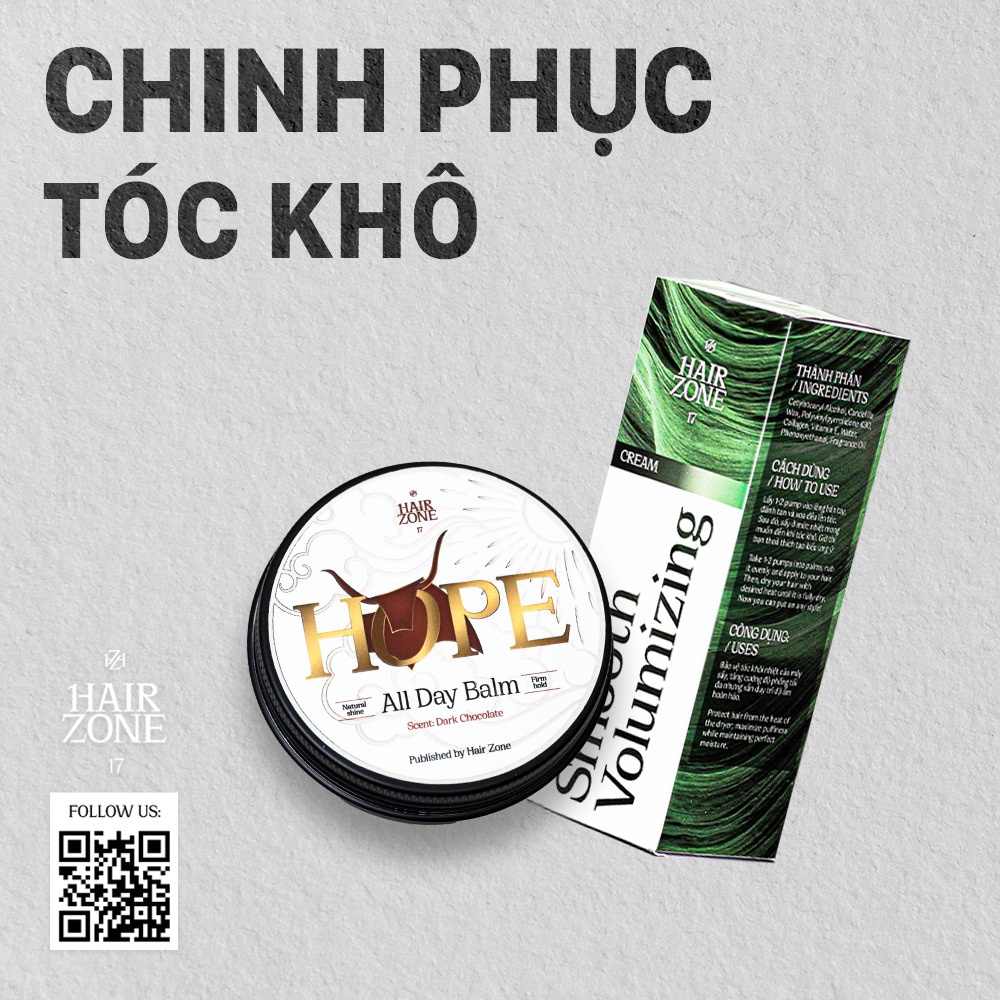 [HOPE]] Sáp vuốt tóc nam ALL DAY BALM - HOPE Edition 2020 by Hairzone 2Oz 56g wax tạo kiểu tóc