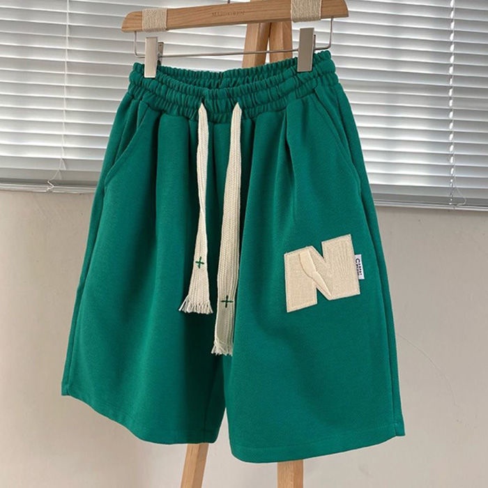 Quần Short Thể Thao Dây Rút Thêu Họa Tiết Retro Đường Phố Cho Nam Và Nữ