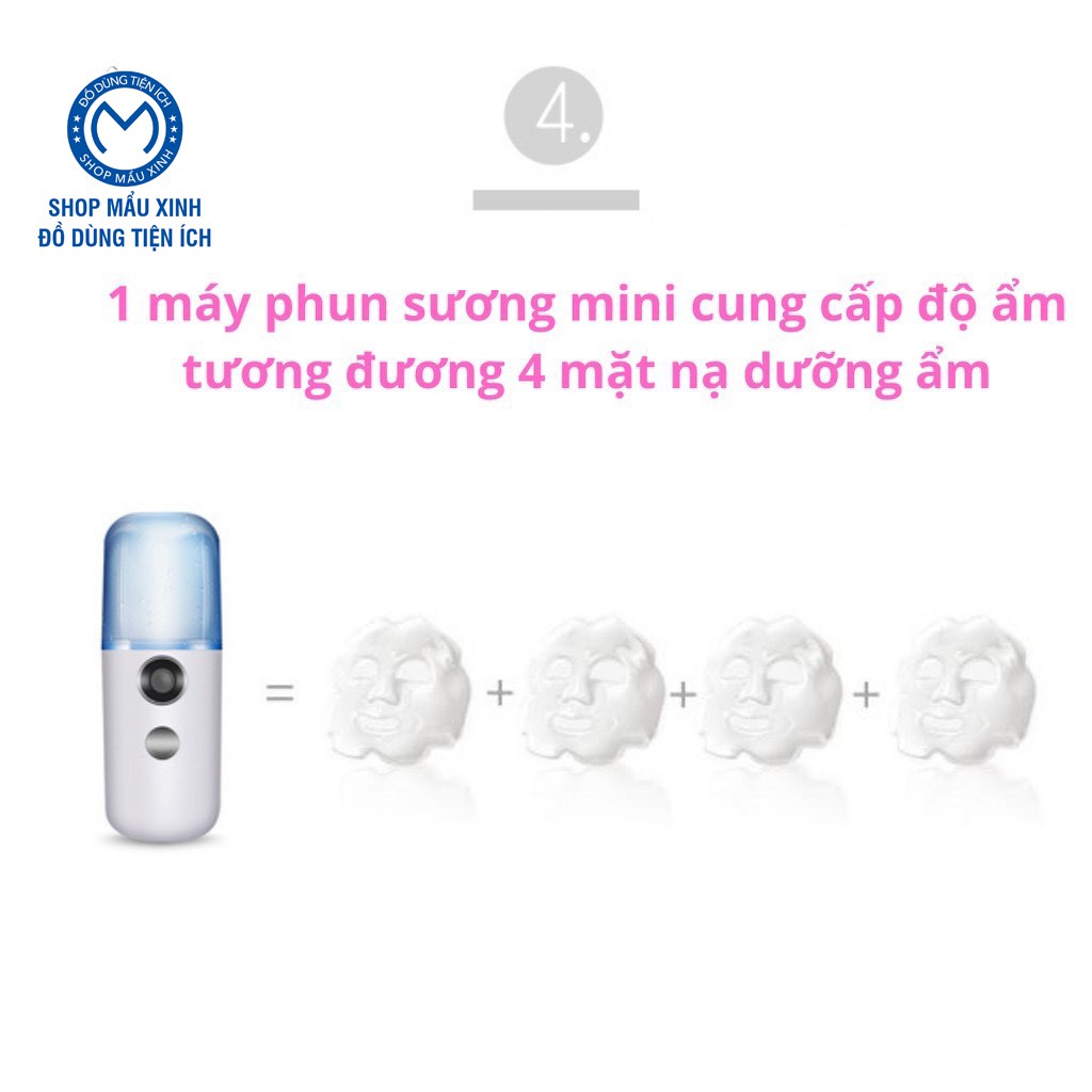 Máy phun sương - máy xông hơi mặt mini cầm tay tạo ẩm dưỡng da hỗ trợ làm đẹp tiện lợi SHOPMAUXINH