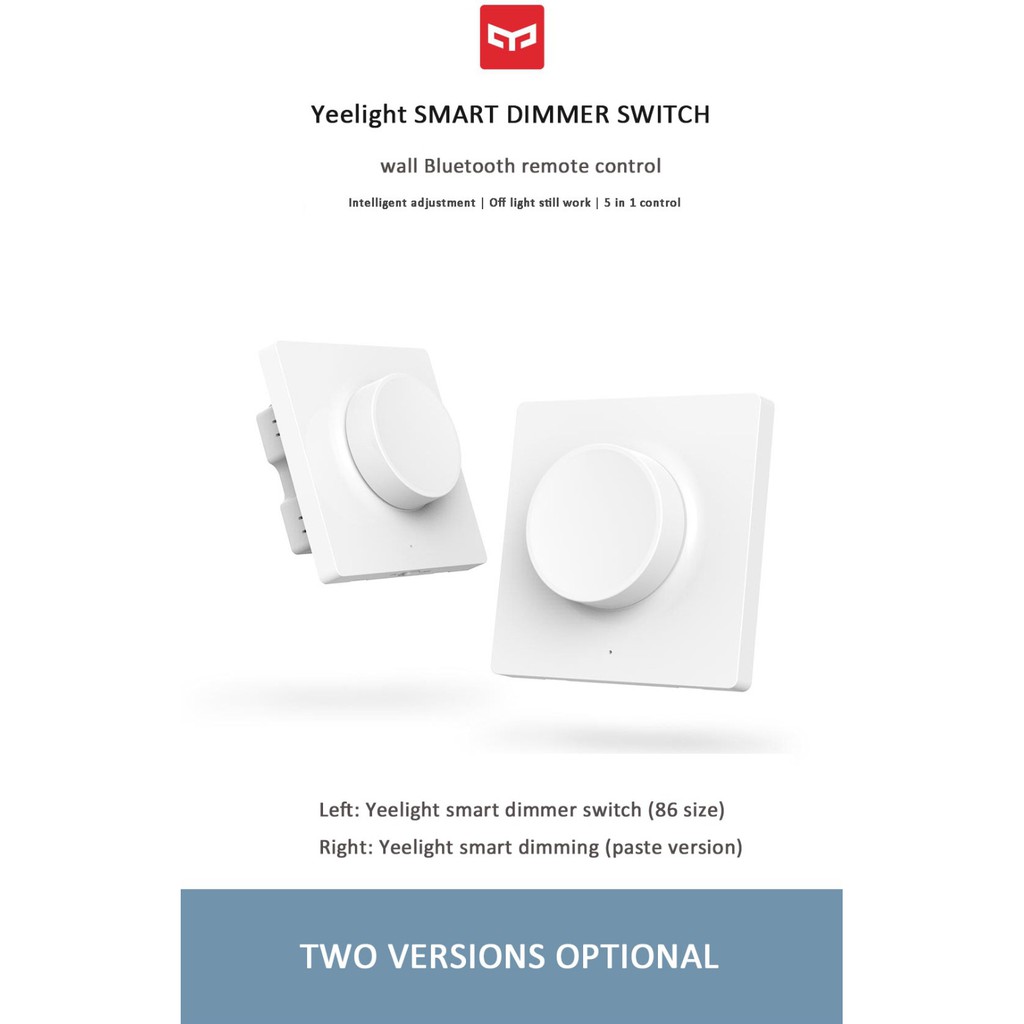 Công tắc đèn thông minh dán tường Smart Dimmer Switch Yeelight - Kết nối không dây Bluetooth với nhiều loại đèn Yeelight