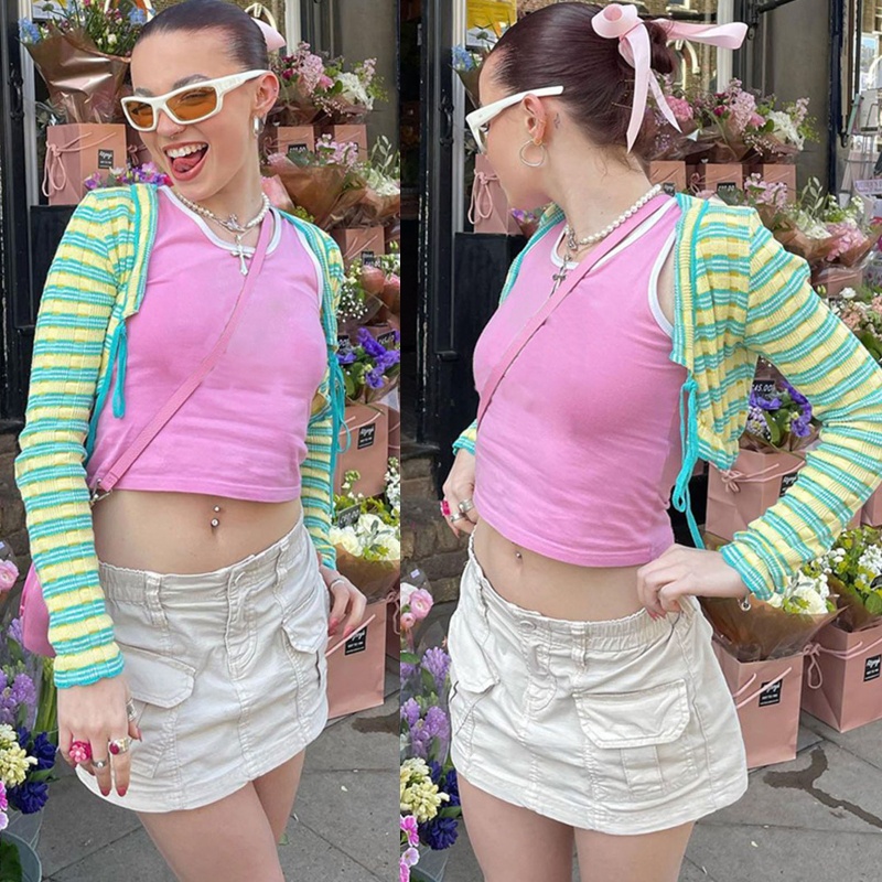 Chân Váy Jeans Ngắn Phối Túi Thời Trang Hàn Quốc Cho Nữ