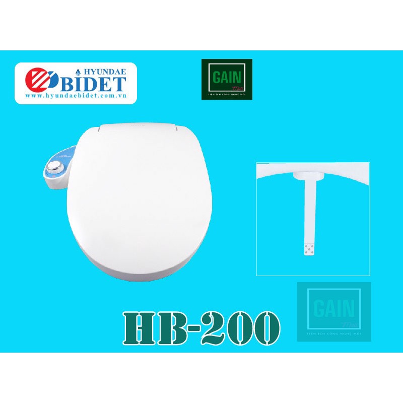 Nắp Bồn Cầu Thông Minh Hyundae Bidet HB200 BH 3 Năm Đổi Lỗi 15 Ngày, 1 vòi phun, Công nghệ 100% Hàn Quốc