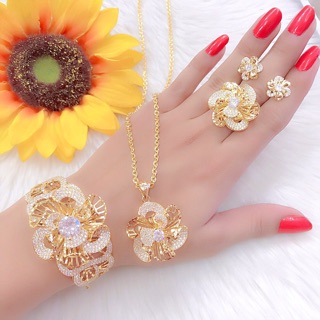 Bộ hoa xoáy 4 món mạ vàng 18k