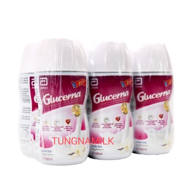 Sữa dinh dưỡng pha sẵn GLUCERNA cho người đái tháo đường, chai 200ml, lốc 6 chai.